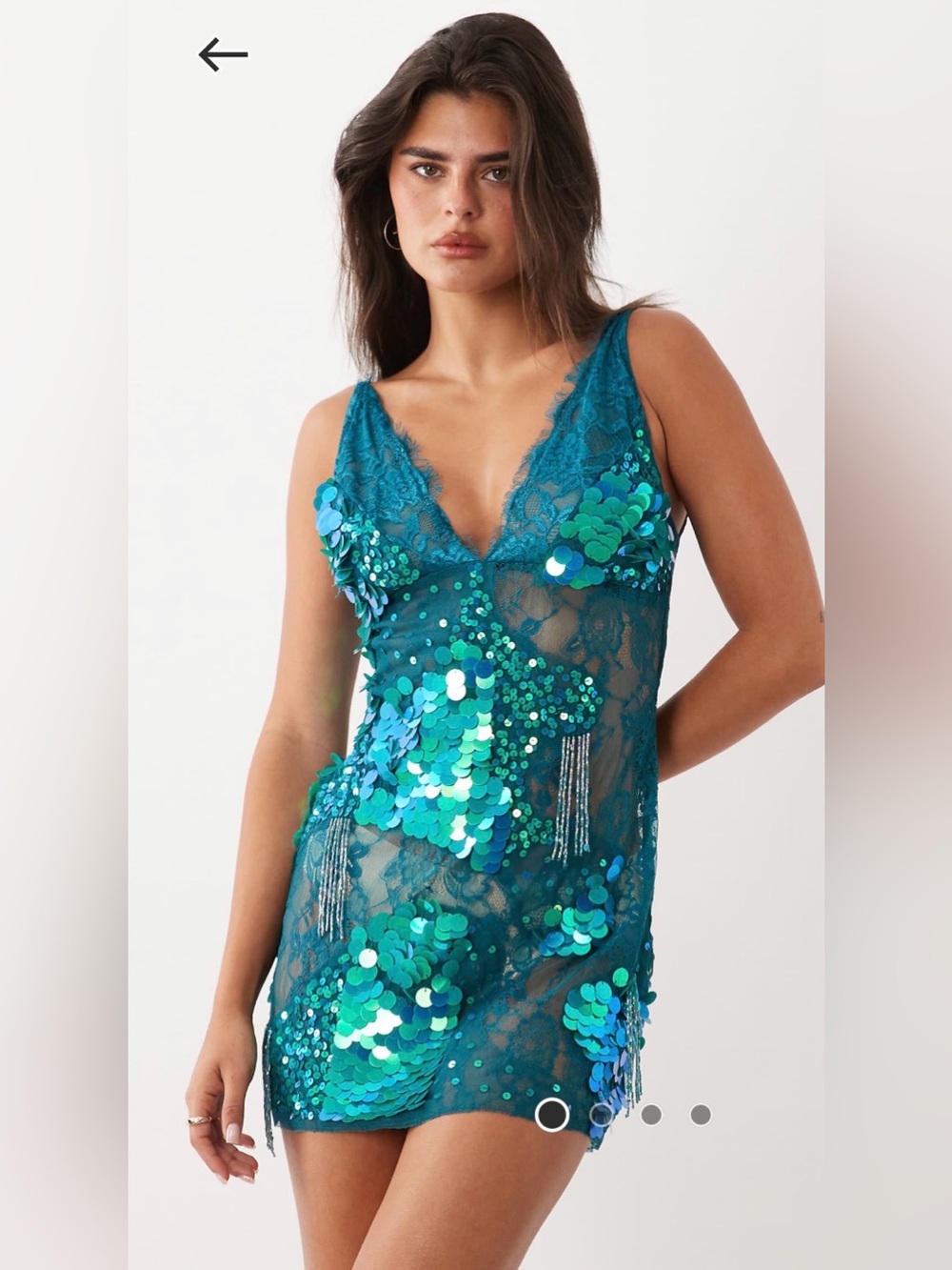 Asos sheer lace & sequin dress